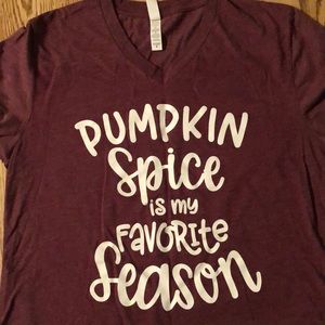 Pumpkin spice v neck tee! NWOT